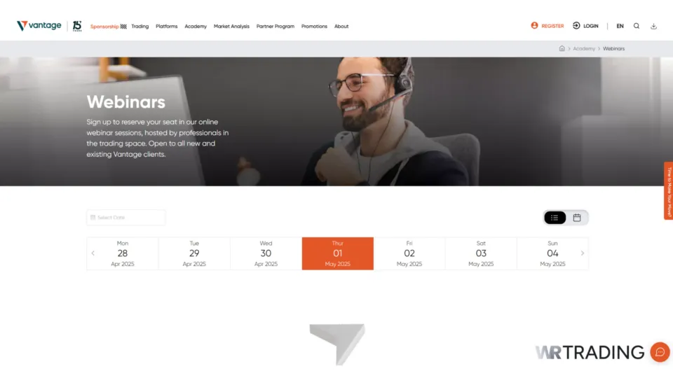 Vantage Markets Academy & Webinars