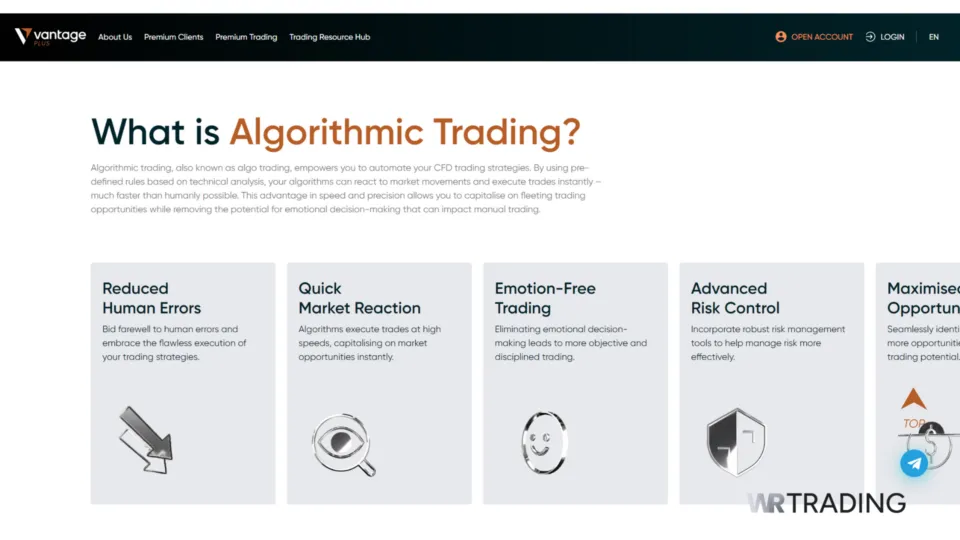 Vantage Markets Algorithmic Trading Benefits