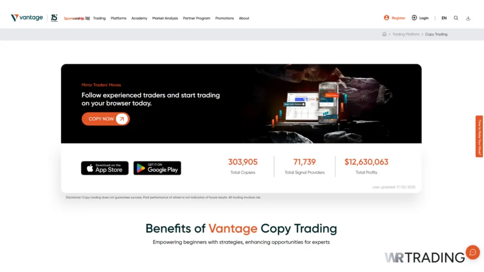 Vantage Markets Copy Trading Platform
