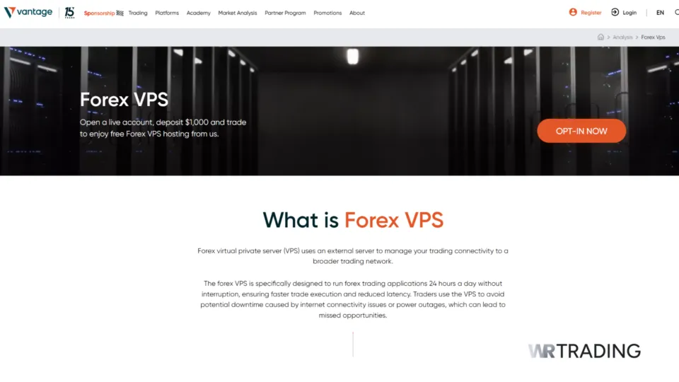 Vantage Markets Free VPS Broker