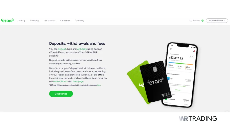 eToro Mobile Application for Trading