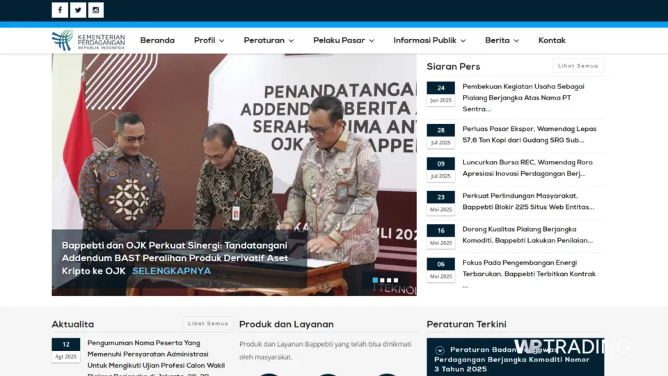 BAPPEBTI Ministry of Trade Indonesia Regulatory Body