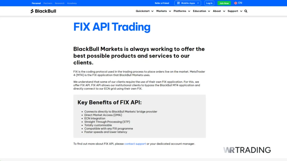BlackBull API Benefits and Details