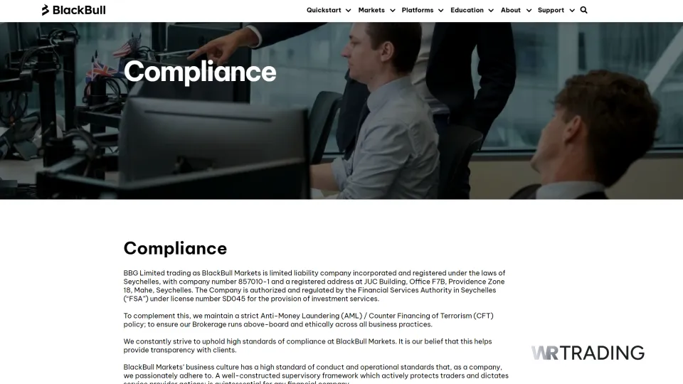 BlackBull Markets Compilance