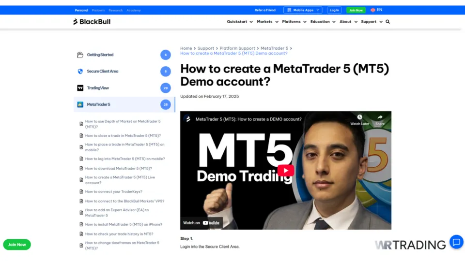 BlackBull Markets Forex Trading Demo Account Opening Page