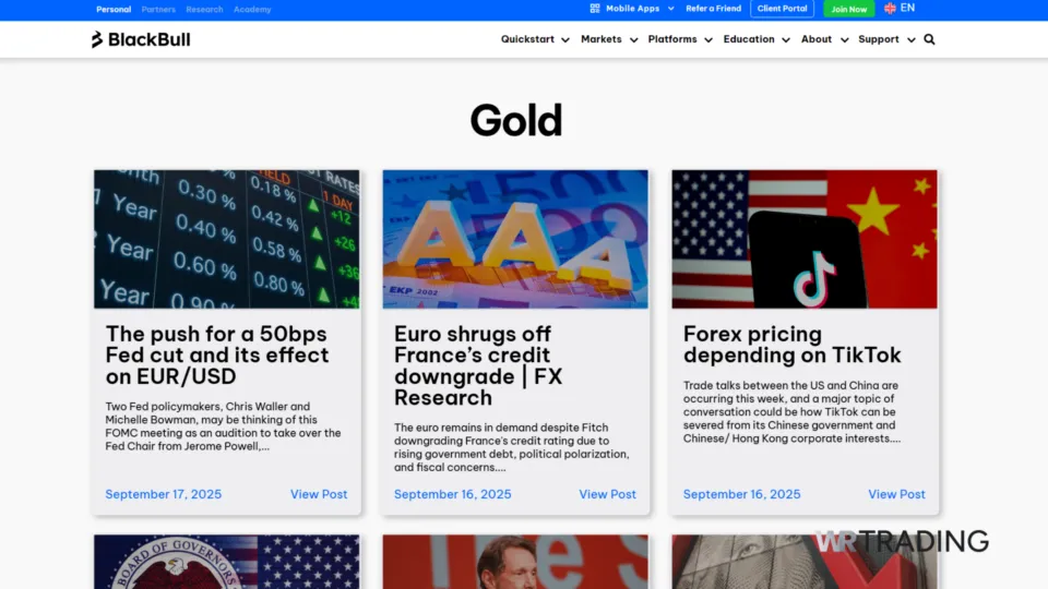 BlackBull Markets Best Gold Trading Broker to trade XAU/USD