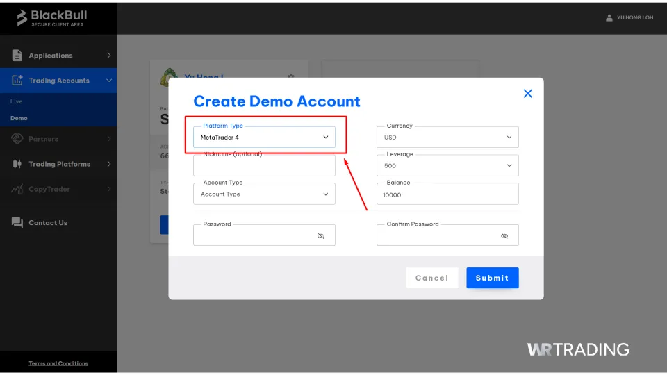 BlackBull Markets MetaTrader 4 Demo Account Sign Up