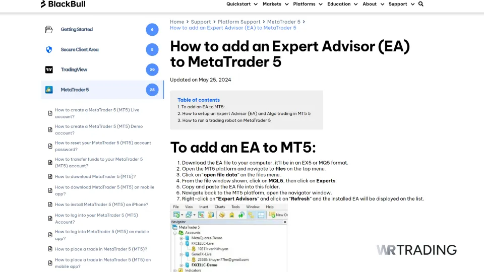BlackBull Markets EA VPS Trading