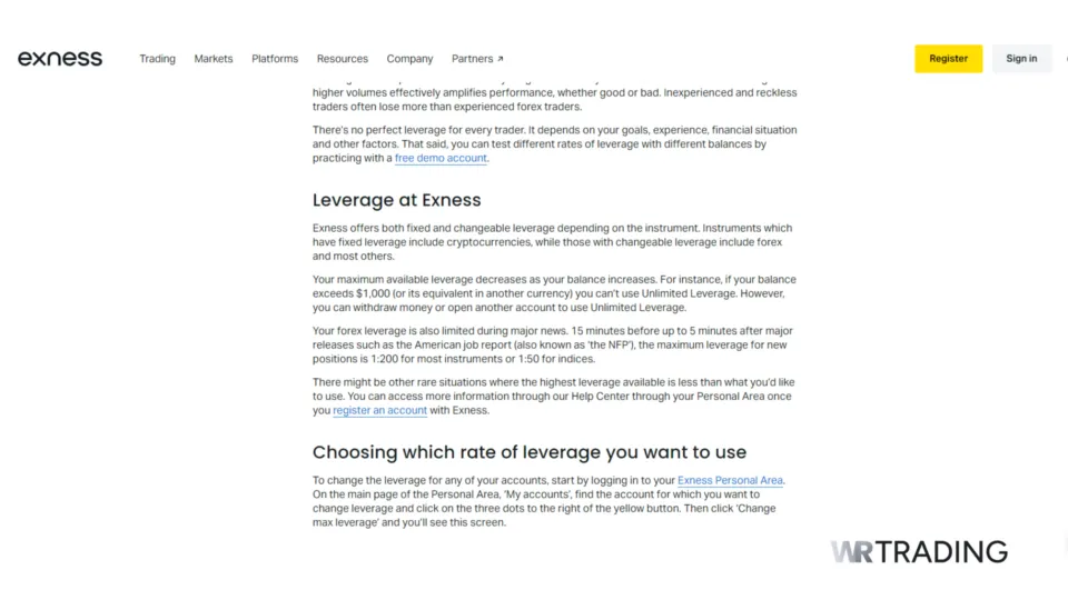 Exness High Leverage Broker