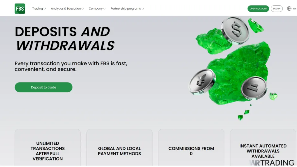 FBS Deposits and Withdrawal Details