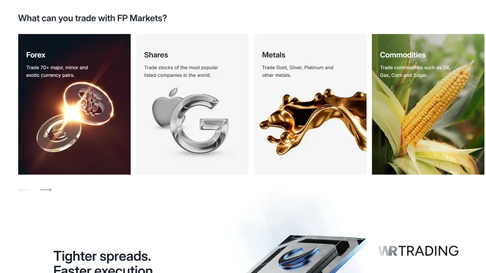 FP Markets CFDs & Assets Available