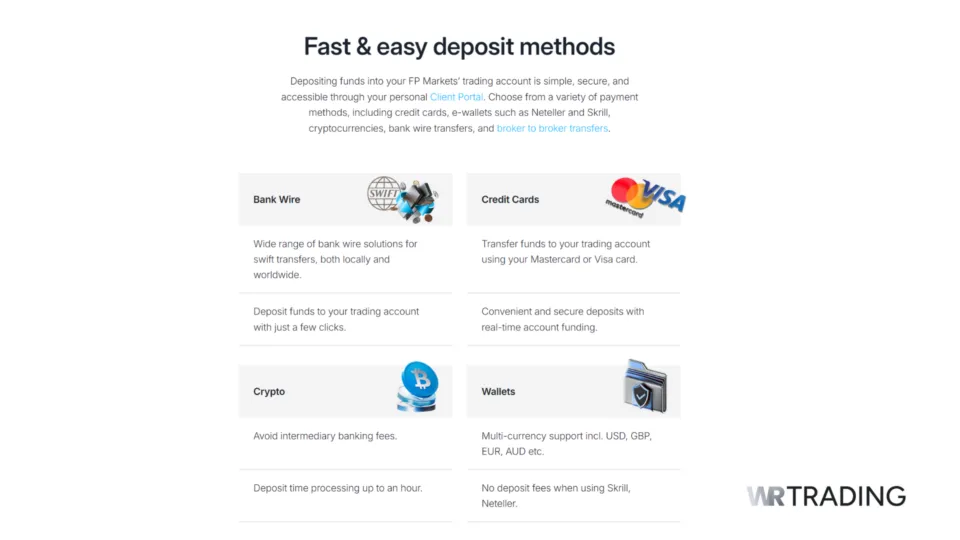 FP Markets Best Forex Brokers Crypto Payment Method