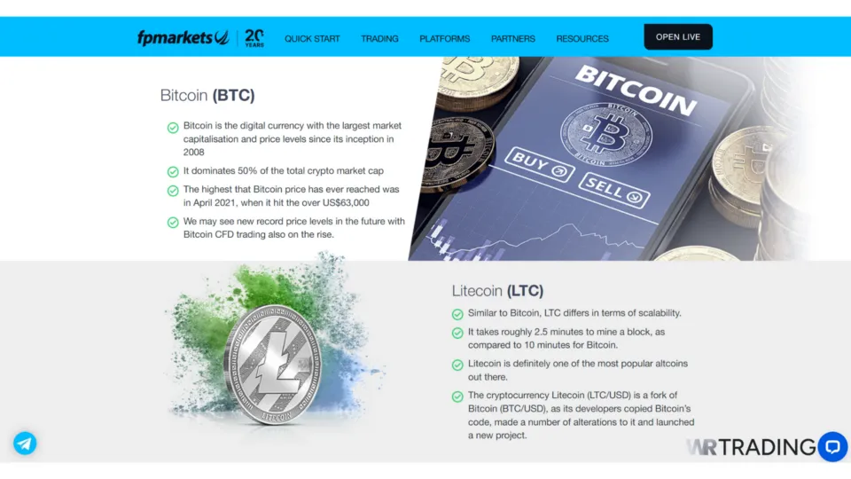 FP Markets Cryptocurrency Trading