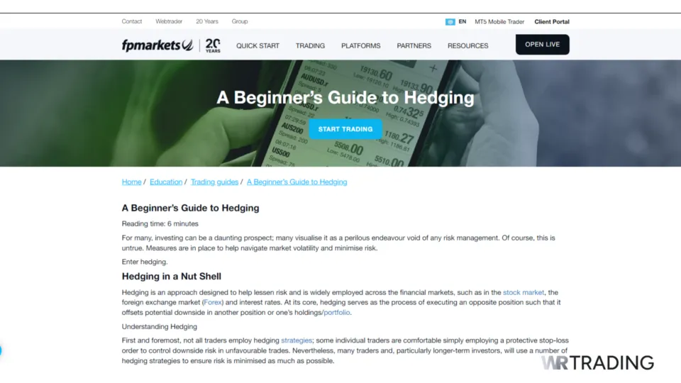 FP Markets Broker for Hedging Strategies