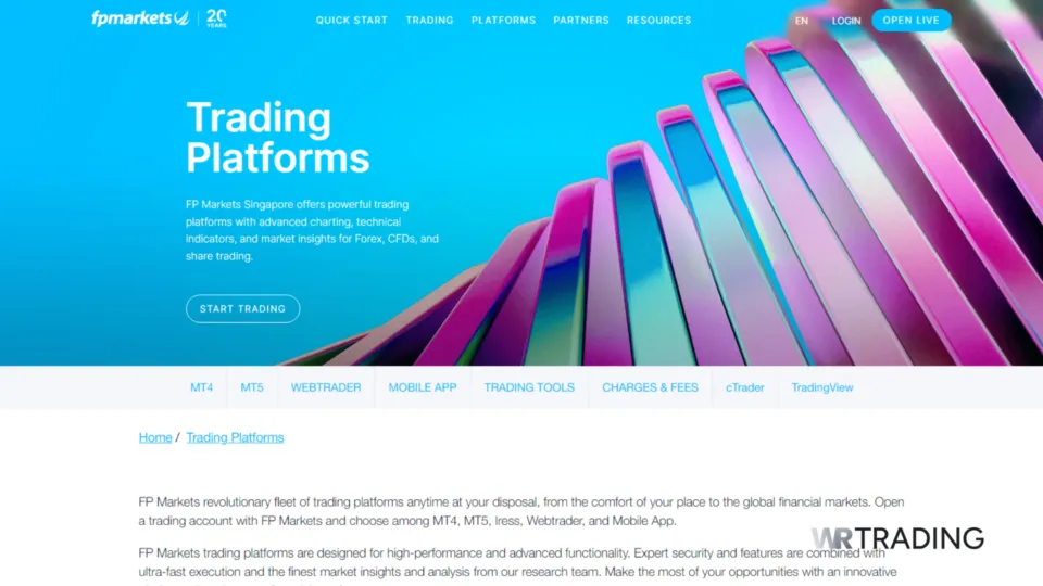 FP Markets Trading Platforms Available