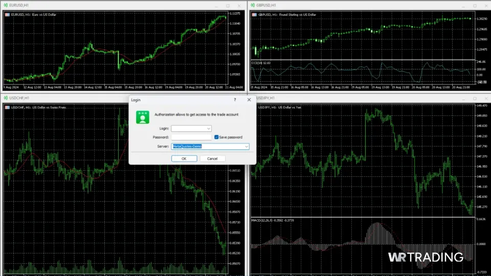 MetaTrader 4 Demo Account Log In Tab