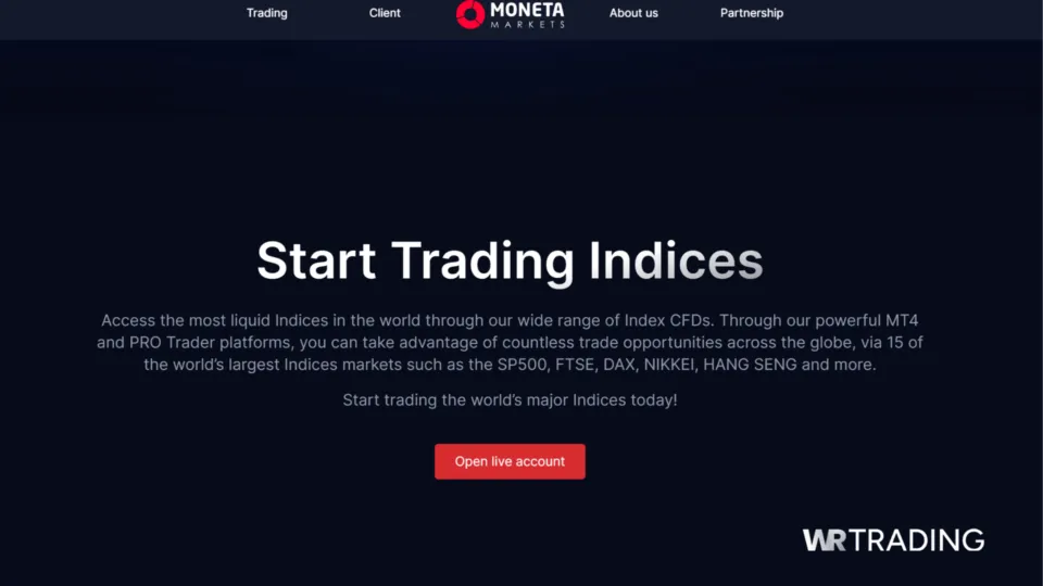 Moneta Markets Best Trading Broker for Indices