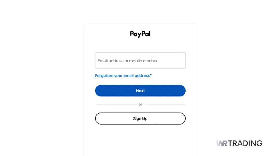 PayPal App Login Page