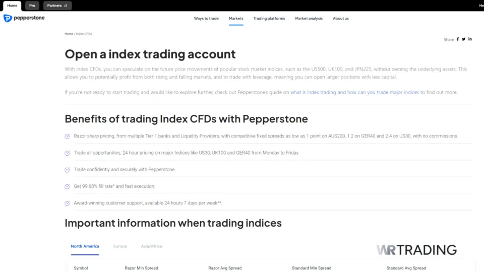 Pepperstone Best Trading Broker for Indices