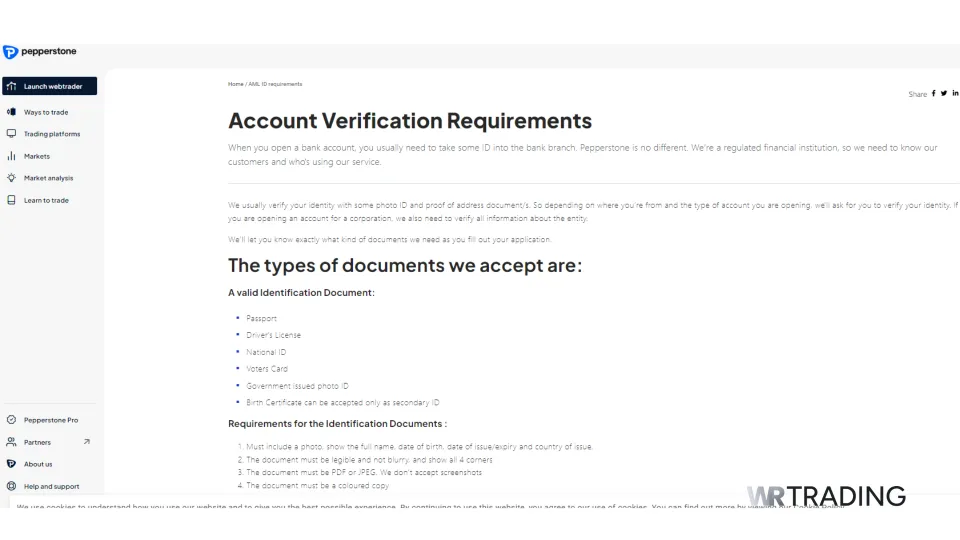 Pepperstone Account Verification Requirements