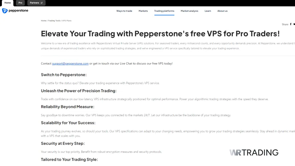 Pepperstone Free VPS Broker