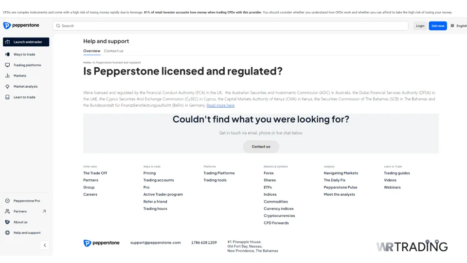 License and Regulation for Pepperstone