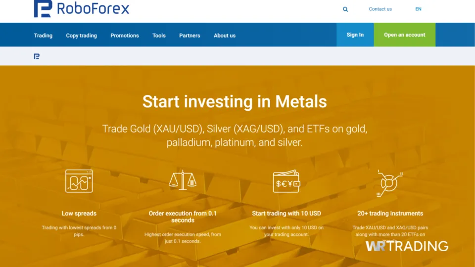 RoboForex Best Broker to trade Silver XAG/USD