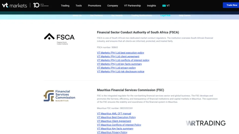 VT Markets Broker Regulation
