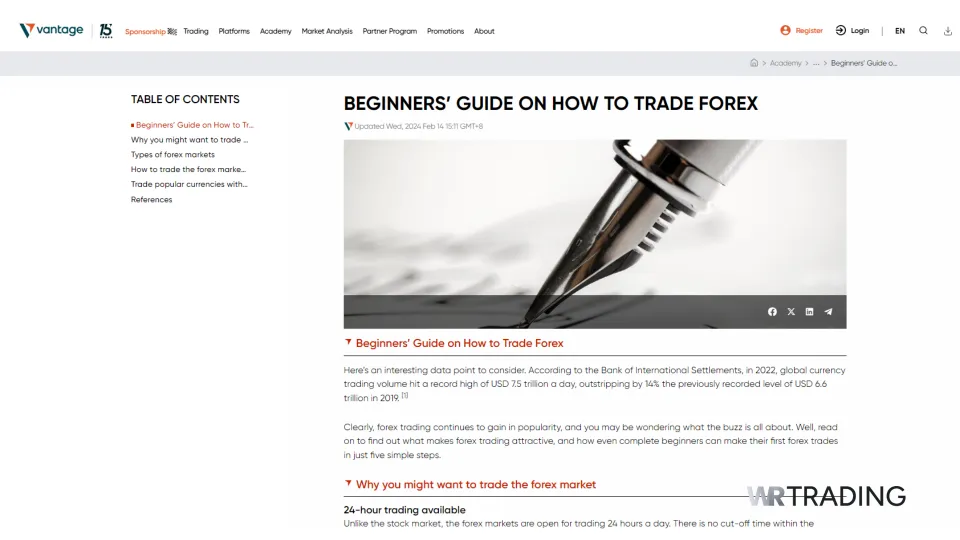 Vantage Markets Best Forex Broker for Beginners