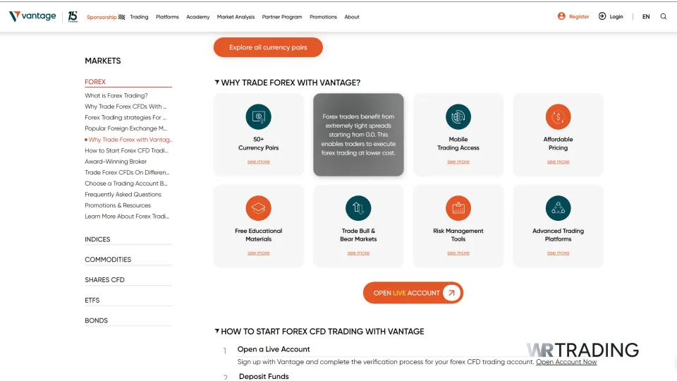 Vantage Markets Best Raw Spreads Brokers