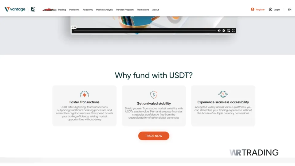 Vantage Markets Best Forex Brokers Crypto Payment Method