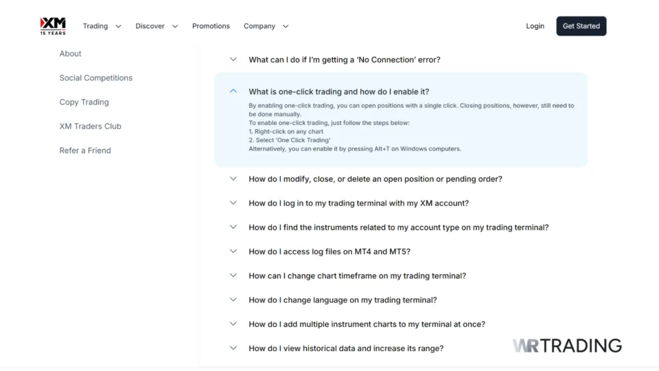 XM One Click Trading Enabling