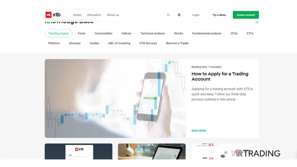 XTB Knowledge base Education