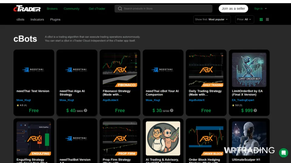cTrader cBots Page