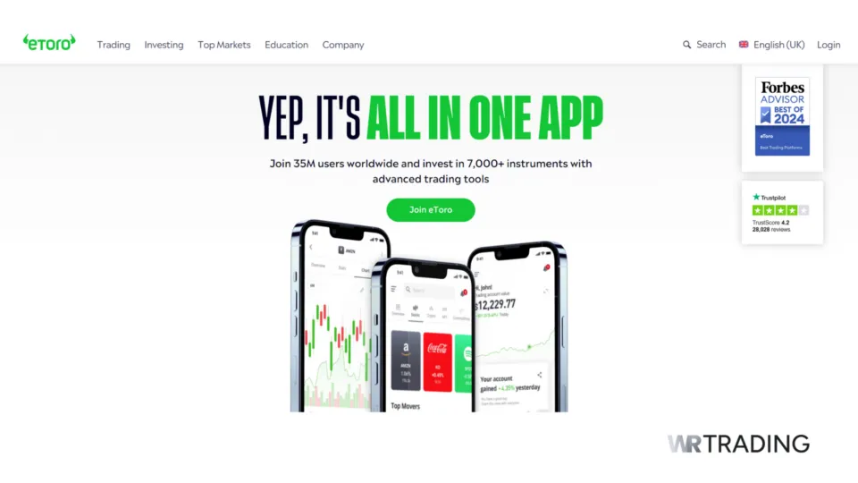 eToro Best European Forex Broker