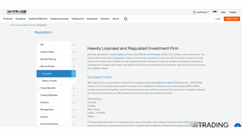 AvaTrade Forex Broker Regulation