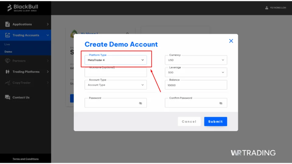 BlackBull Markets MetaTrader 4 Demo Account Sign Up