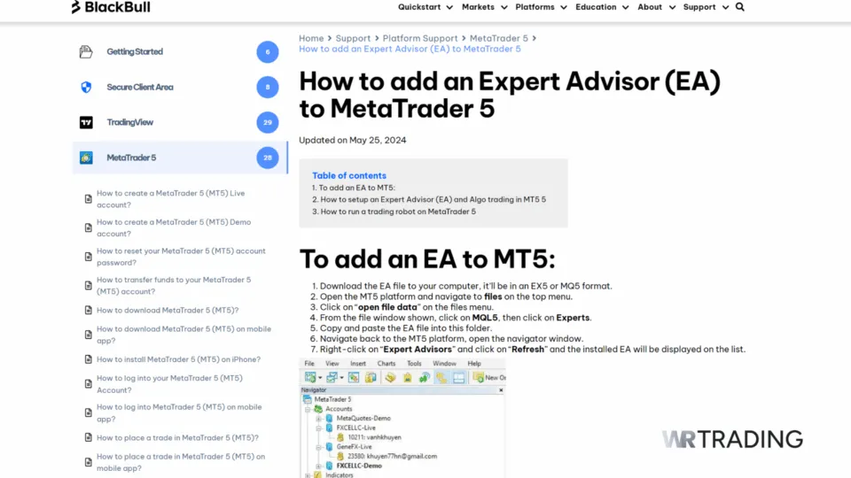 BlackBull Markets EA VPS Trading