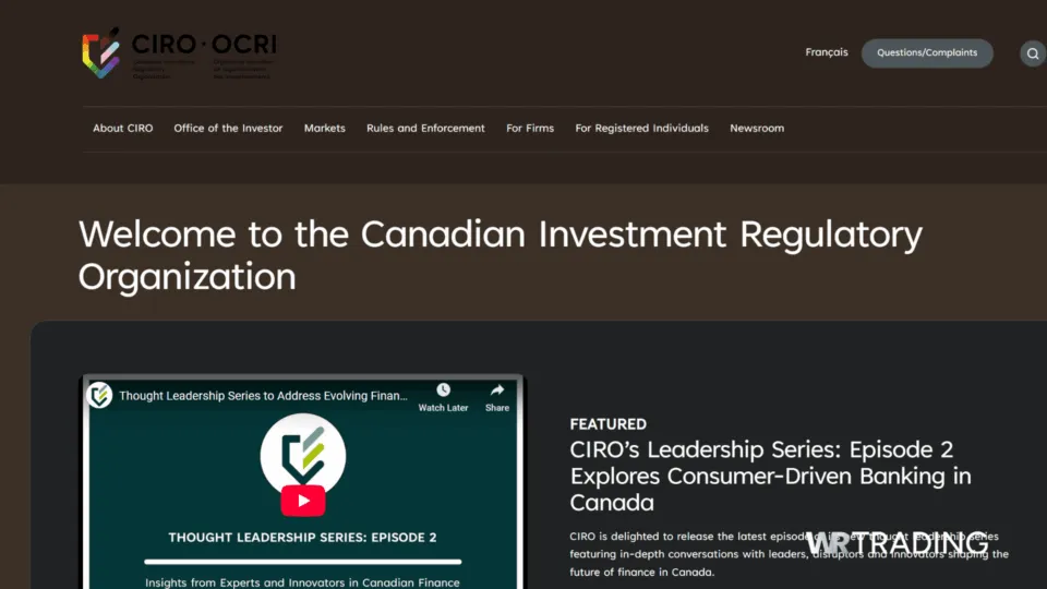 Canadian Investment Regulatory Organisation (CIRO).