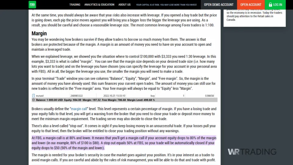 FBS Margin Call Explanation