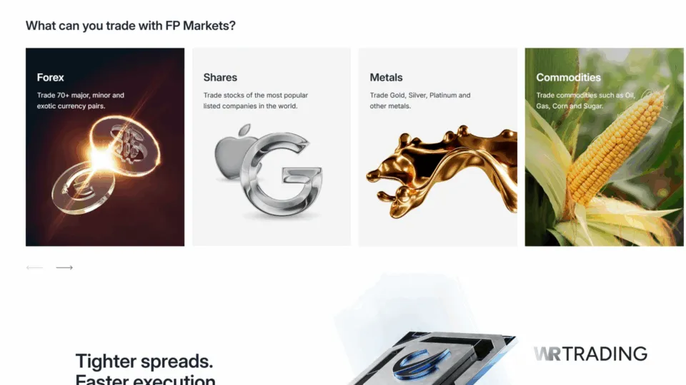 FP Markets CFDs & Assets Available