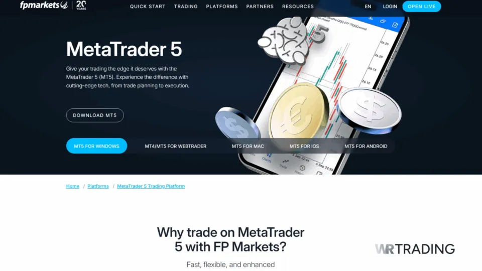 FP Markets STP Forex Broker MetaTrader 5