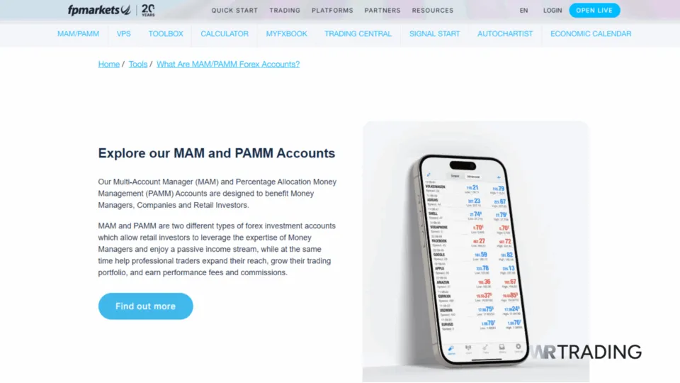 FP Markets Best PAMM Broker