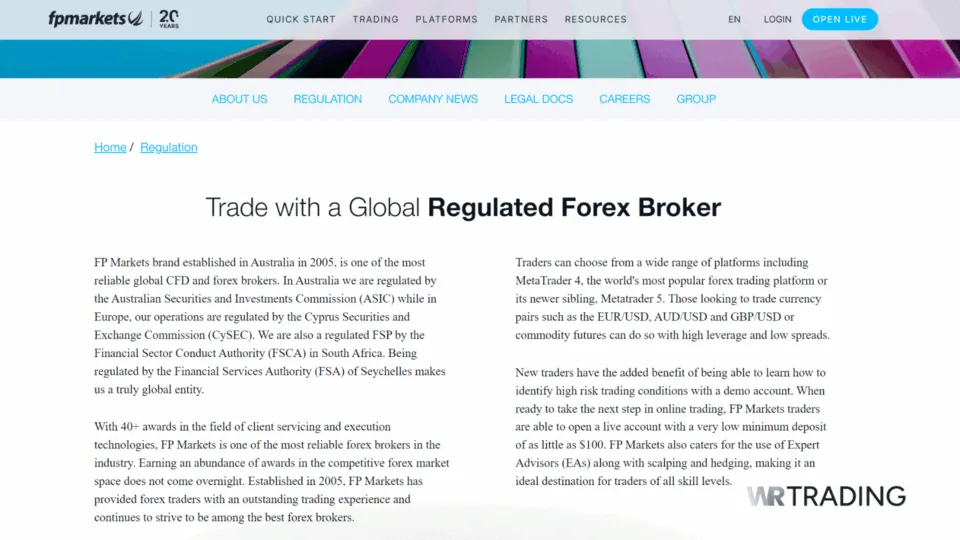 FP Markets Regulations