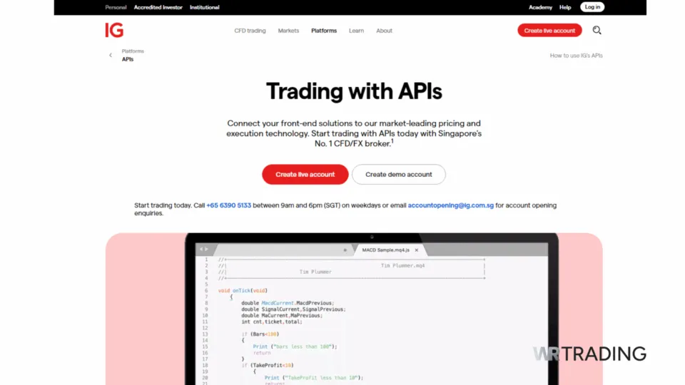IG Forex Broker with Trading API