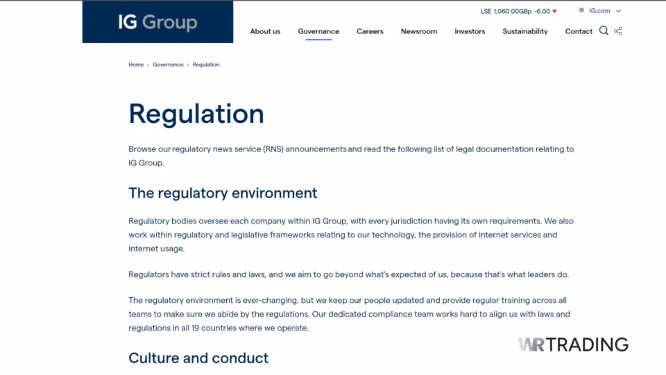 IG Group Forex Broker Regulation