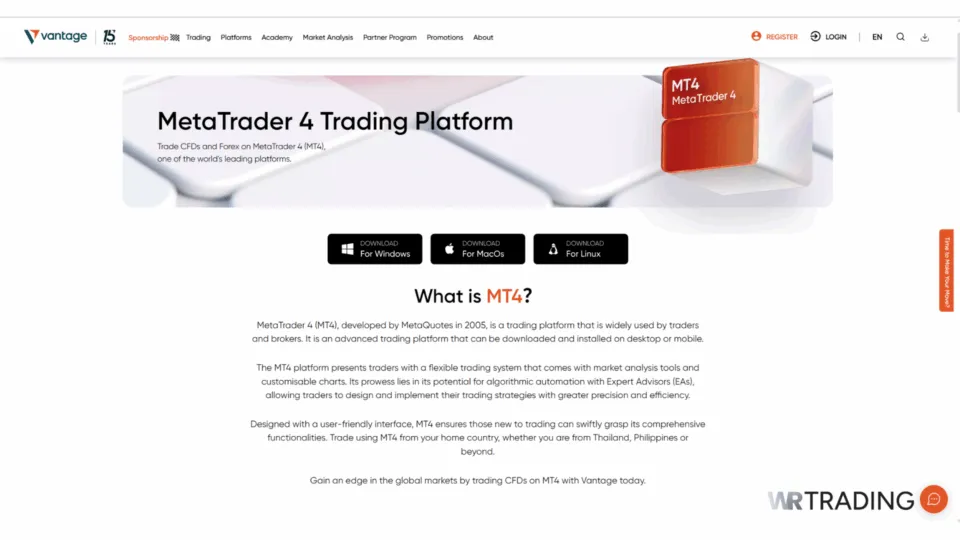 Metatrader 4 (MT4) Broker Vantage Markets