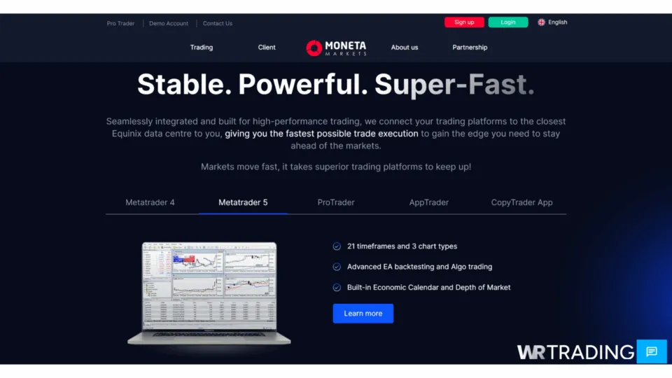 MetaTrader 5 (MT5) Broker Moneta Markets