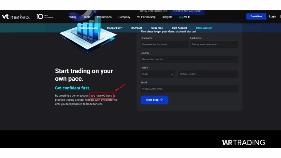 MetaTrader 5 Limited Demo Account Availability