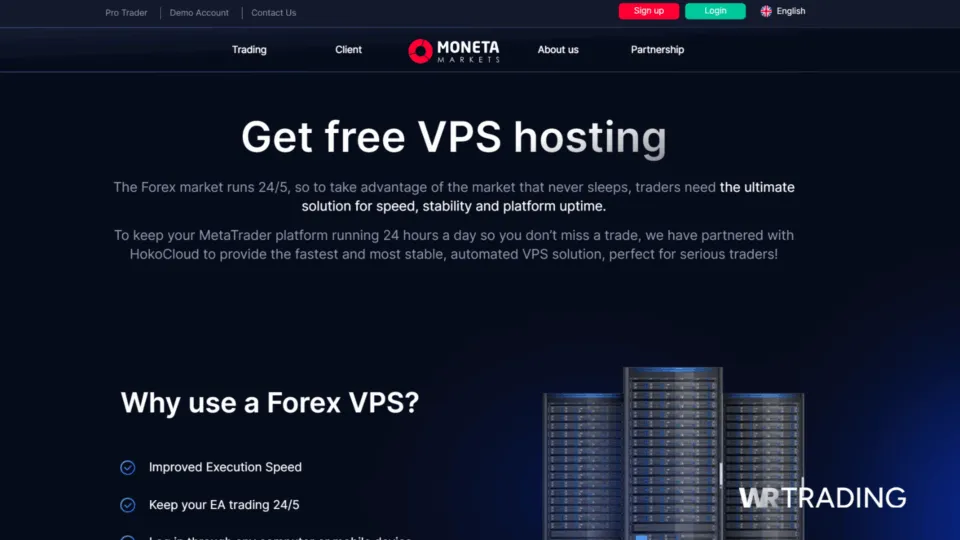 Moneta Markets Free VPS Broker